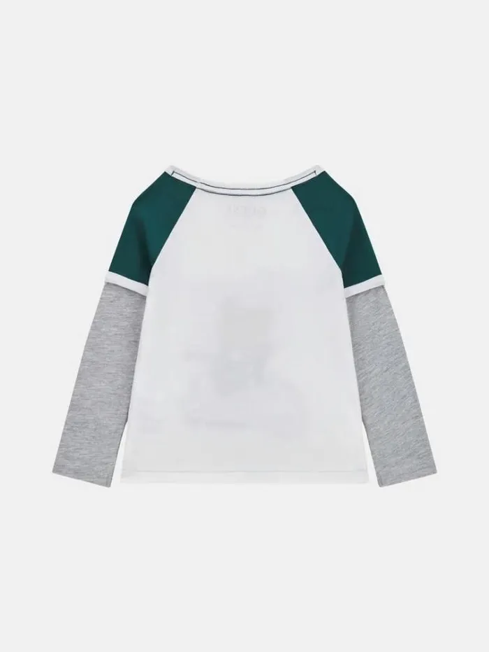Kids Color Block Tshirt White Guess Tops And Tshirts