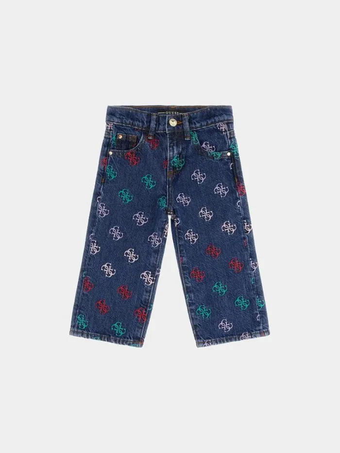 Kids Coulotte Denim Pants Blue Multi Guess Trousers And Skirts