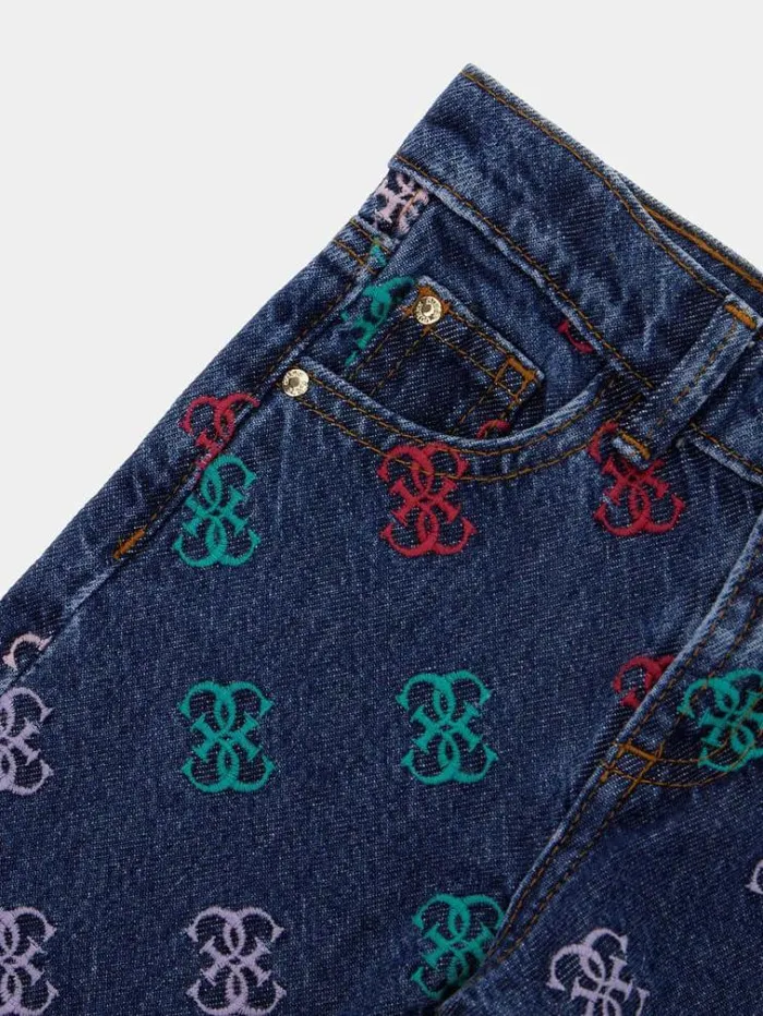 Kids Coulotte Denim Pants Blue Multi Guess Trousers And Skirts