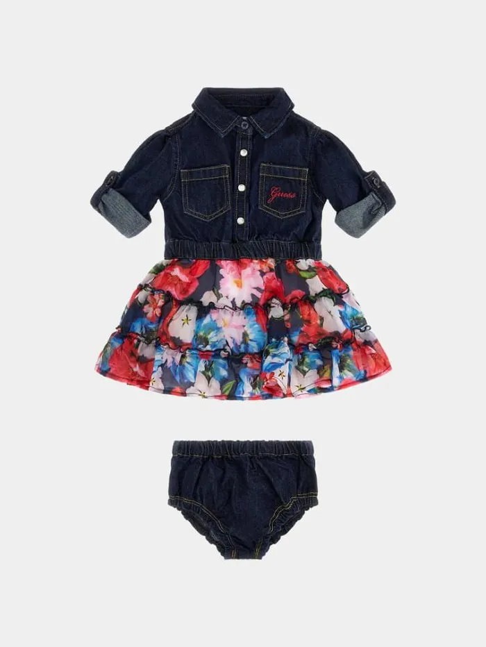 Kids Denim Dress And Panties Set Multicolor Pattern Guess Dresses