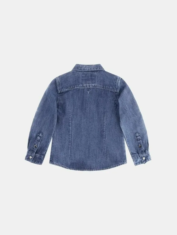 Kids Denim Shirt Blue Guess Tops And Tshirts