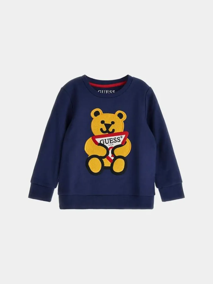 Kids Embroidery Sweatshirt Dark Blue Guess Knitwear And Sweatshirts