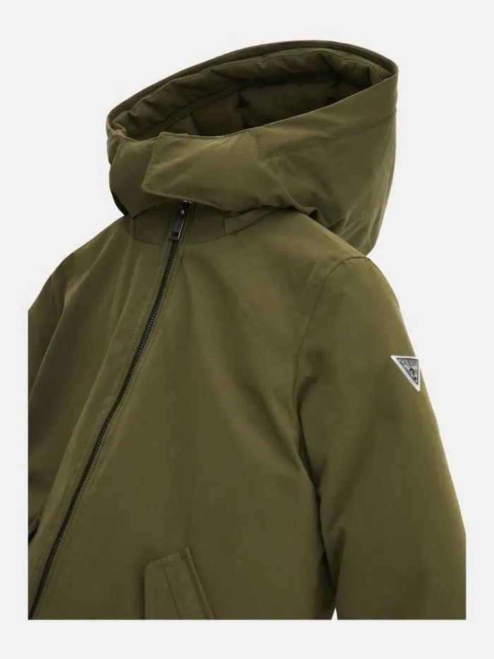 Kids Faux Fur Hood Jacket Dark Green Guess Coats And Jackets