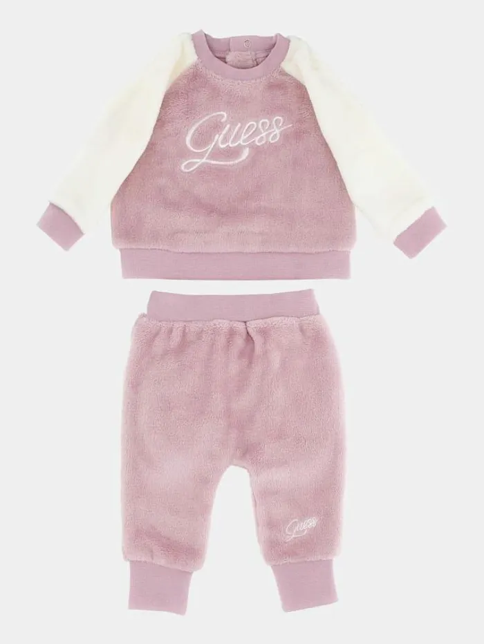 Kids Faux Fur Sweatshirt And Pants Set Pink Guess Onepiece Suits And Sets