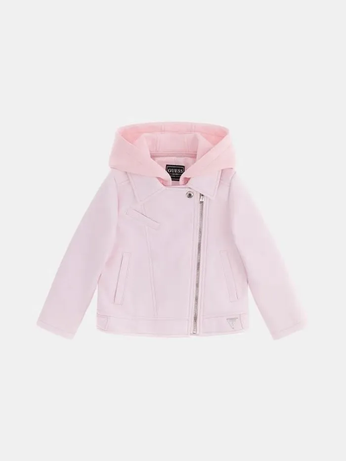 Kids Faux Leather Jacket Multi Pink Guess Coats And Jackets