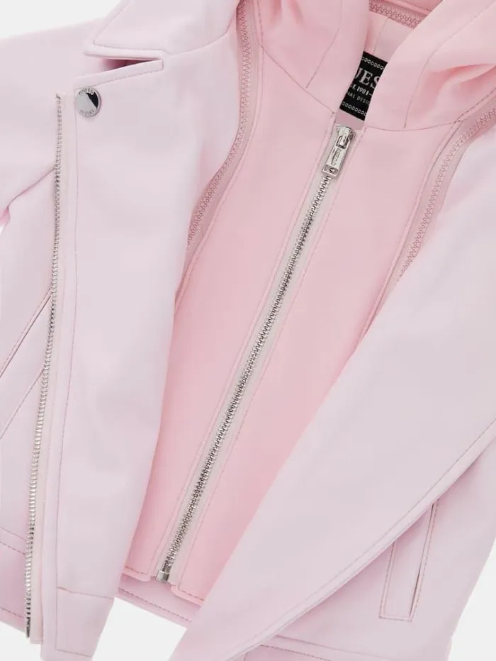Kids Faux Leather Jacket Multi Pink Guess Coats And Jackets