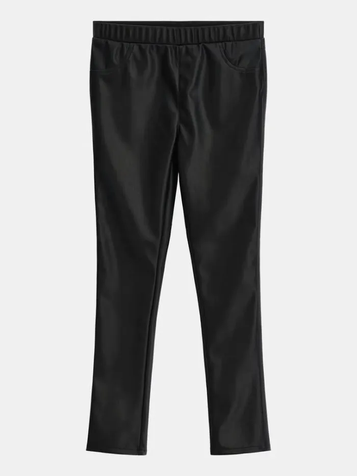 Kids Faux Leather Leggins Black Guess Trousers And Skirts