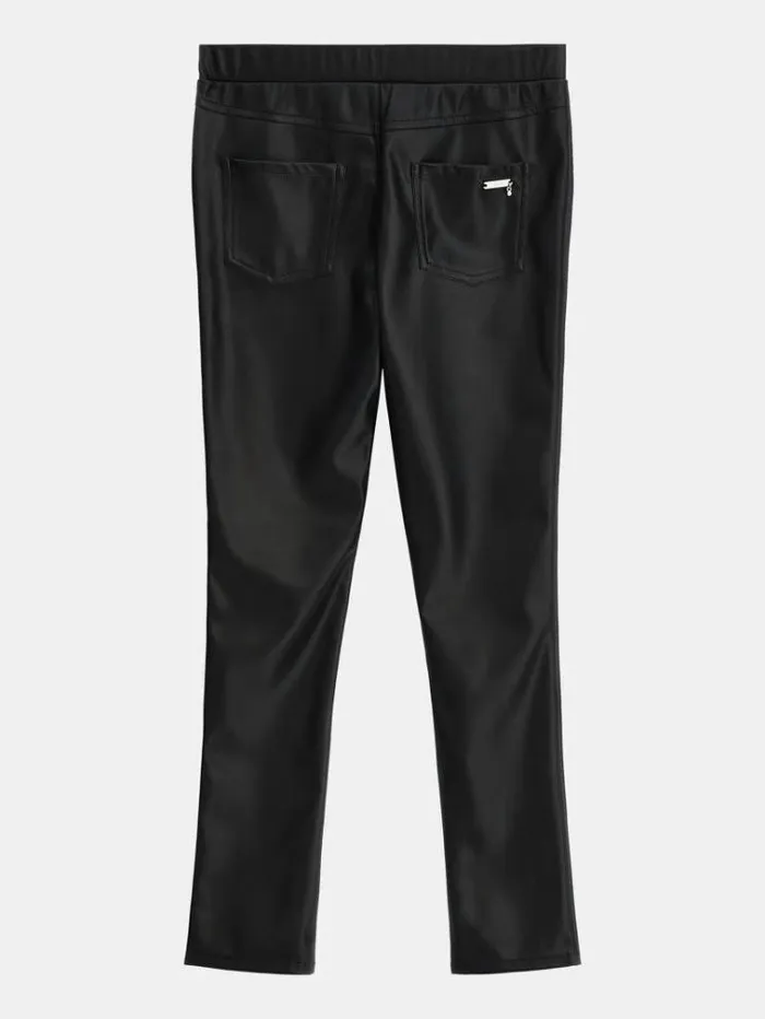 Kids Faux Leather Leggins Black Guess Trousers And Skirts