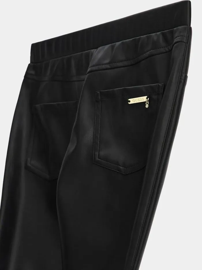 Kids Faux Leather Leggins Black Guess Trousers And Skirts