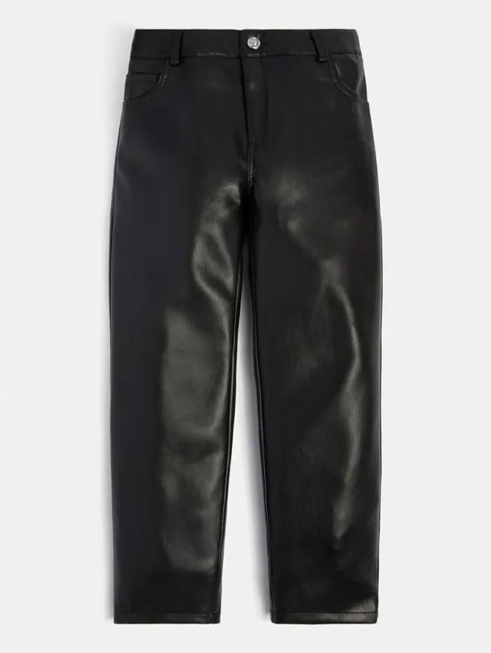 Kids Faux Leather Pant Black Guess Trousers And Skirts
