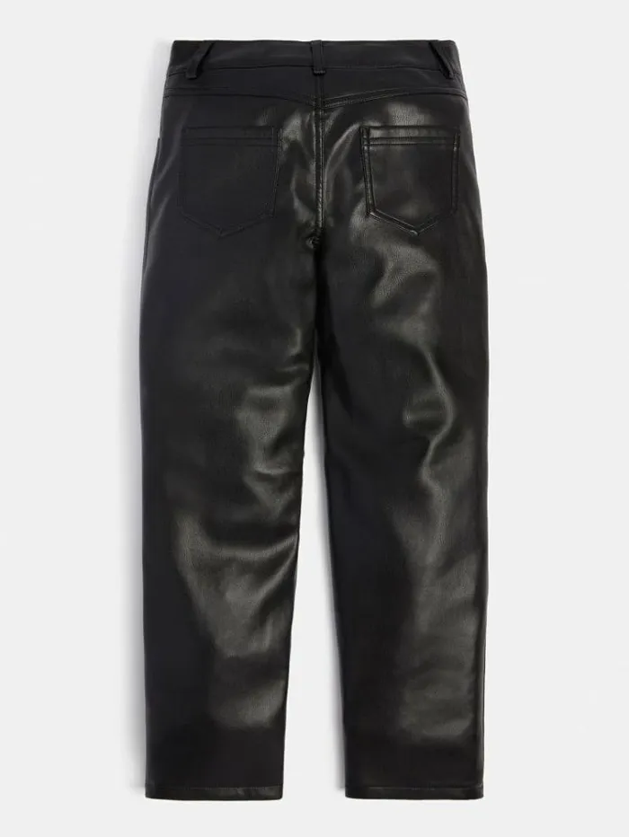 Kids Faux Leather Pant Black Guess Trousers And Skirts