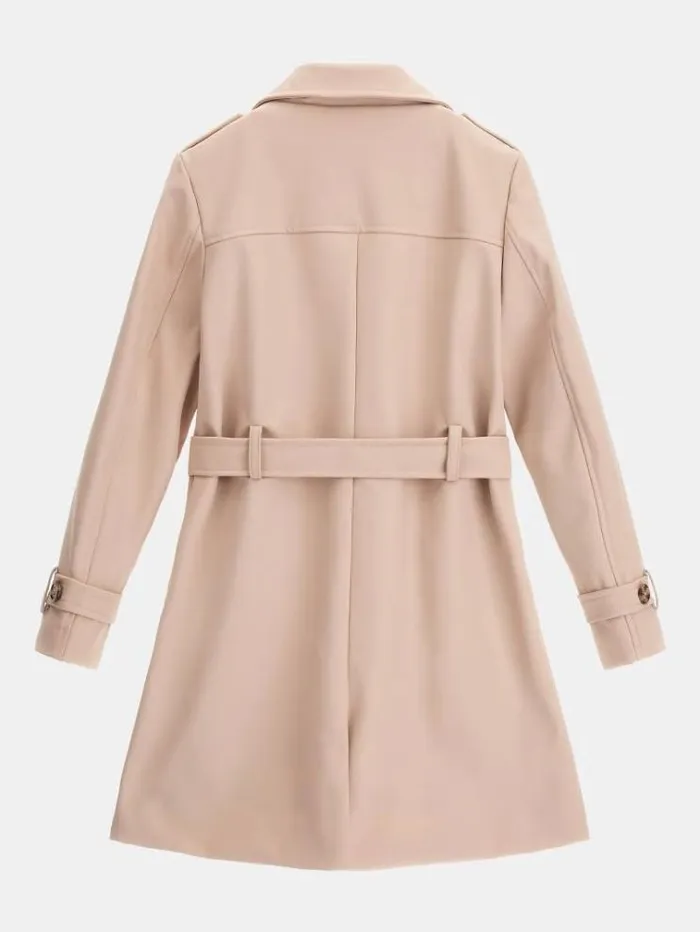 Kids Faux Leather Trench Caramel Guess Coats And Jackets