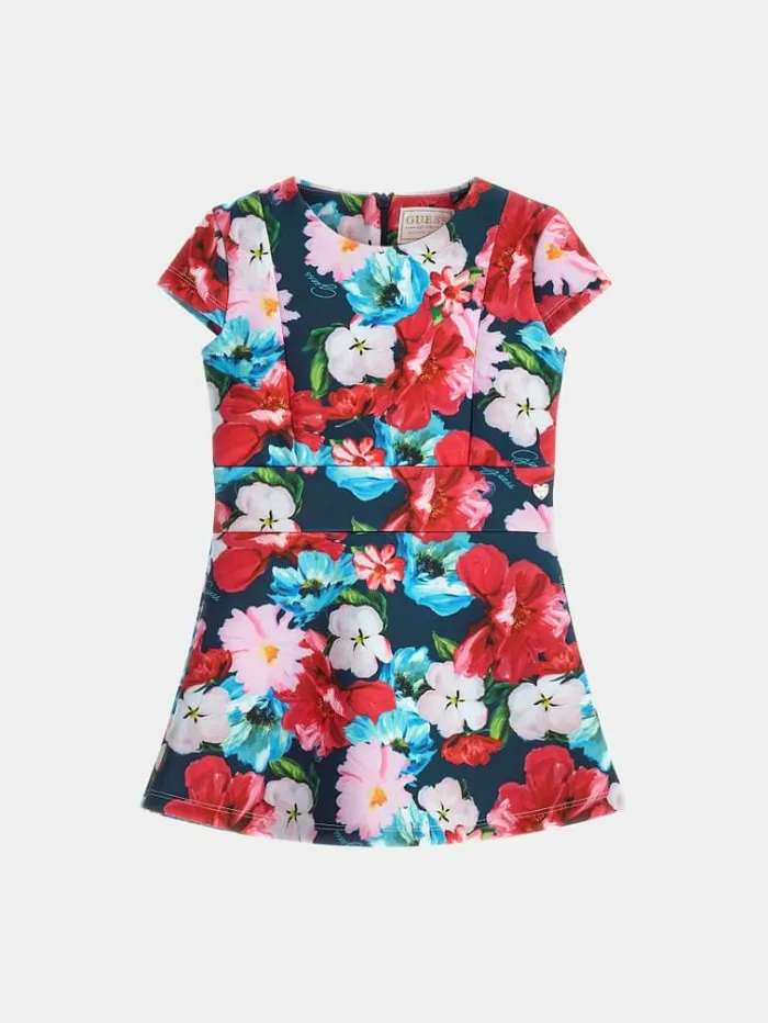 Kids Floral Scuba Dress Multicolor Pattern Guess Dresses