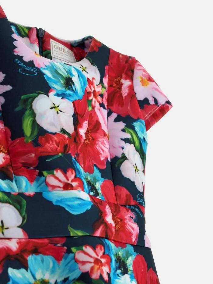 Kids Floral Scuba Dress Multicolor Pattern Guess Dresses