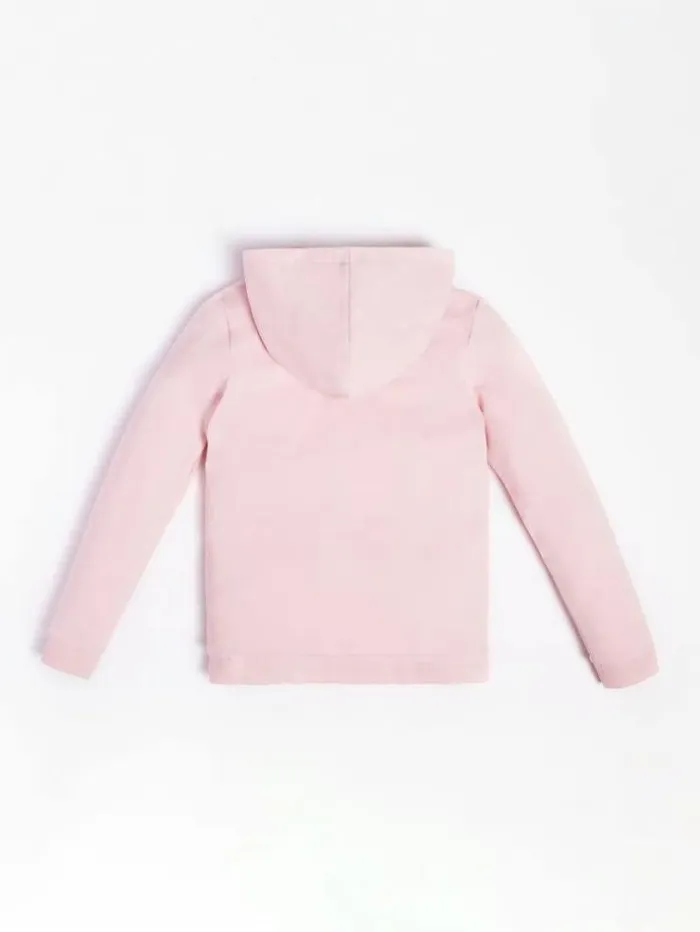 Kids Foil Triangle Logo Hoodie Sweatshirt Pink Guess Knitwear And Sweatshirts