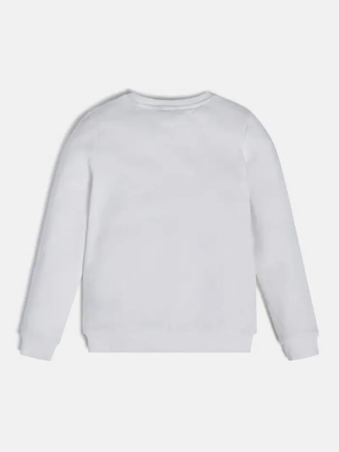 Kids Foil Triangle Logo Sweatshirt White Guess Knitwear And Sweatshirts