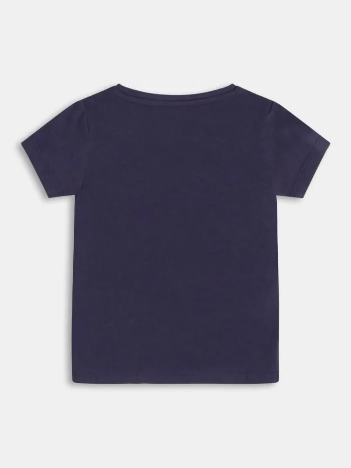 Kids Foil Triangle Logo Tshirt Blue Guess Tops