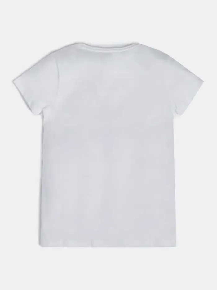 Kids Foil Triangle Logo Tshirt White Guess Tops And Tshirts