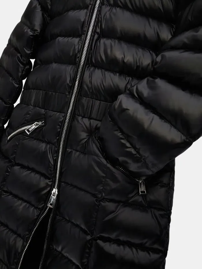 Kids Foiled Real Down Long Puffer Black Guess Coats And Jackets