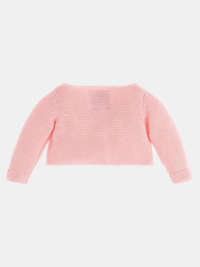 Kids Front Embroidery Cardigan Pink Guess Tops