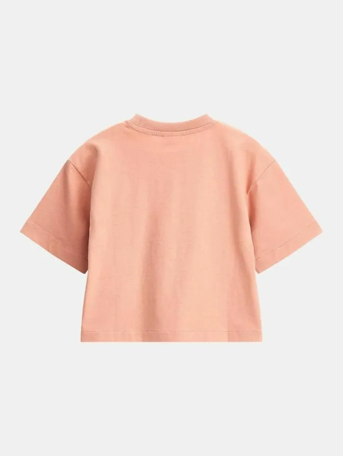 Kids Front Gj Logo Tshirt Pink Guess Tops And Tshirts