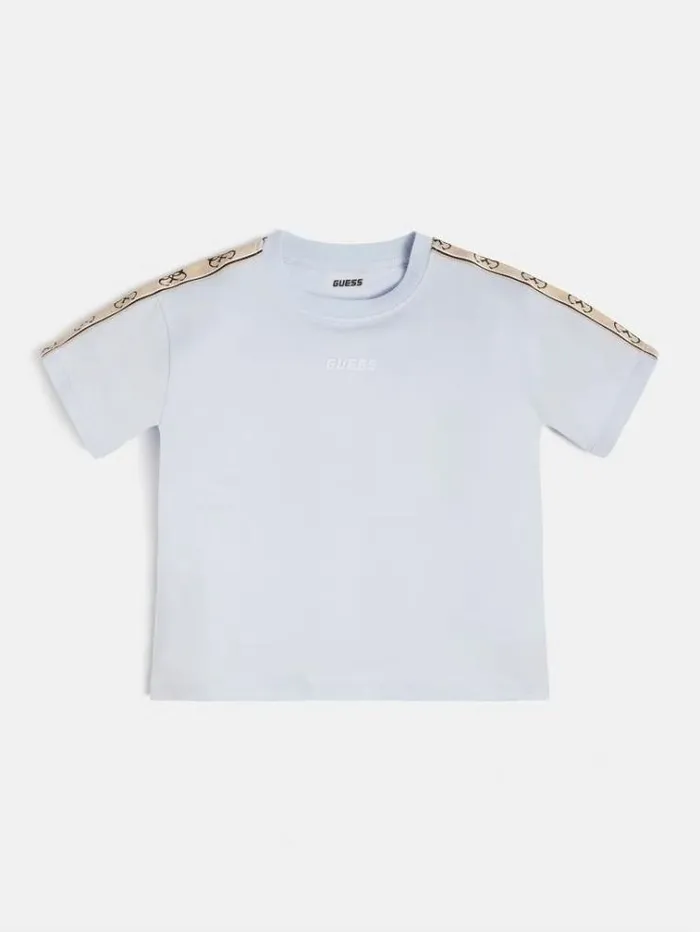 Kids Front Logo Crop Tshirt Light Blue Guess Activewear