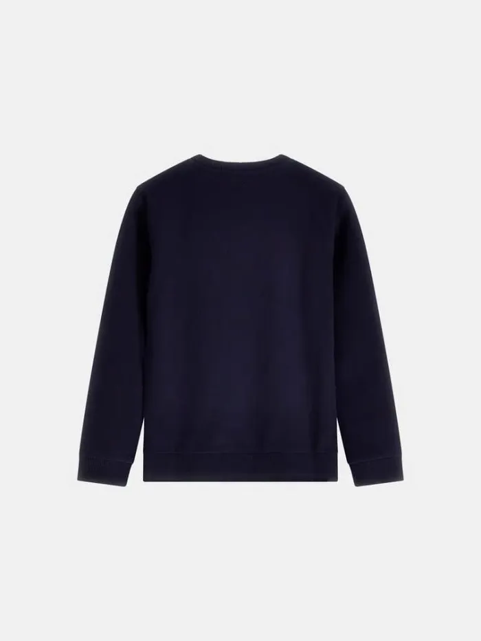 Kids Front Logo Embroidery Sweatshirt Blue Guess Knitwear And Sweatshirts