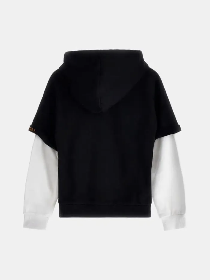 Kids Front Logo Patch Sweatshirt Black Guess Knitwear And Sweatshirts