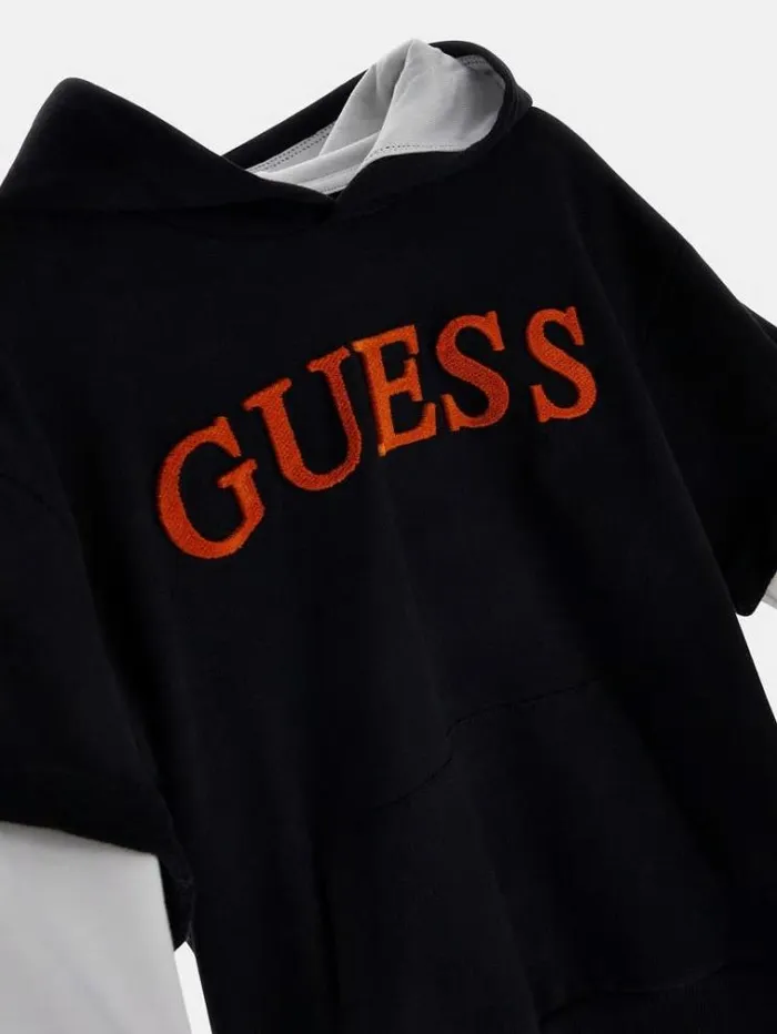 Kids Front Logo Patch Sweatshirt Black Guess Knitwear And Sweatshirts