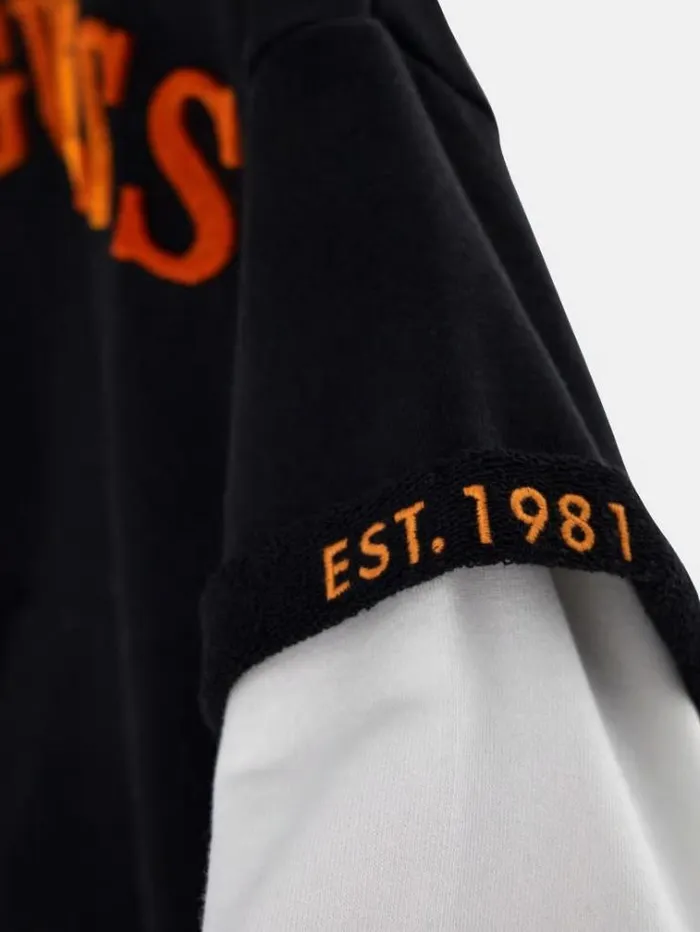 Kids Front Logo Patch Sweatshirt Black Guess Knitwear And Sweatshirts