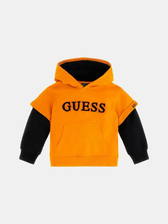 Kids Front Logo Patch Sweatshirt Orange Guess Knitwear And Sweatshirts
