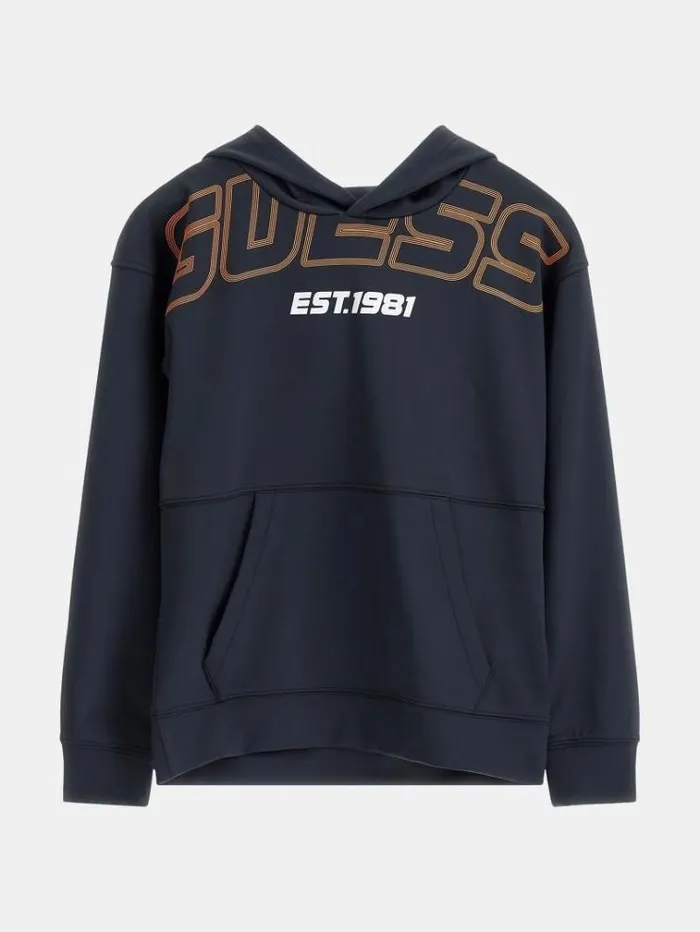 Kids Front Logo Scuba Sweatshirt Black Guess Knitwear And Sweatshirts