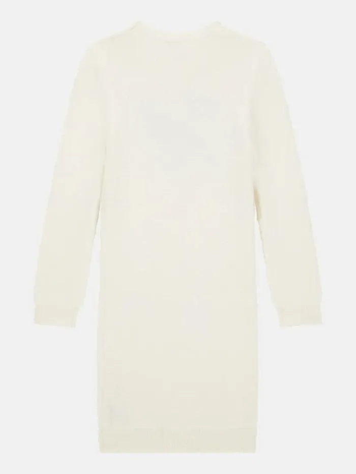Kids Front Logo Sweater Dress Cream Guess Dresses