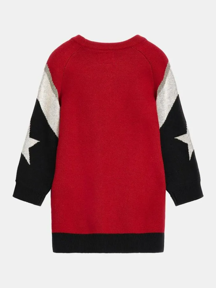 Kids Front Logo Sweater Dress Multicolor Pattern Guess Dresses
