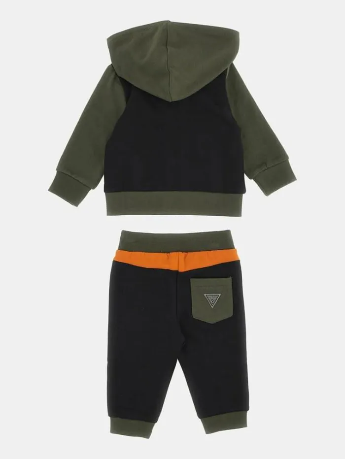 Kids Front Logo Sweatshirt And Pants Set Multicolor Pattern Guess Onepiece Suits And Sets