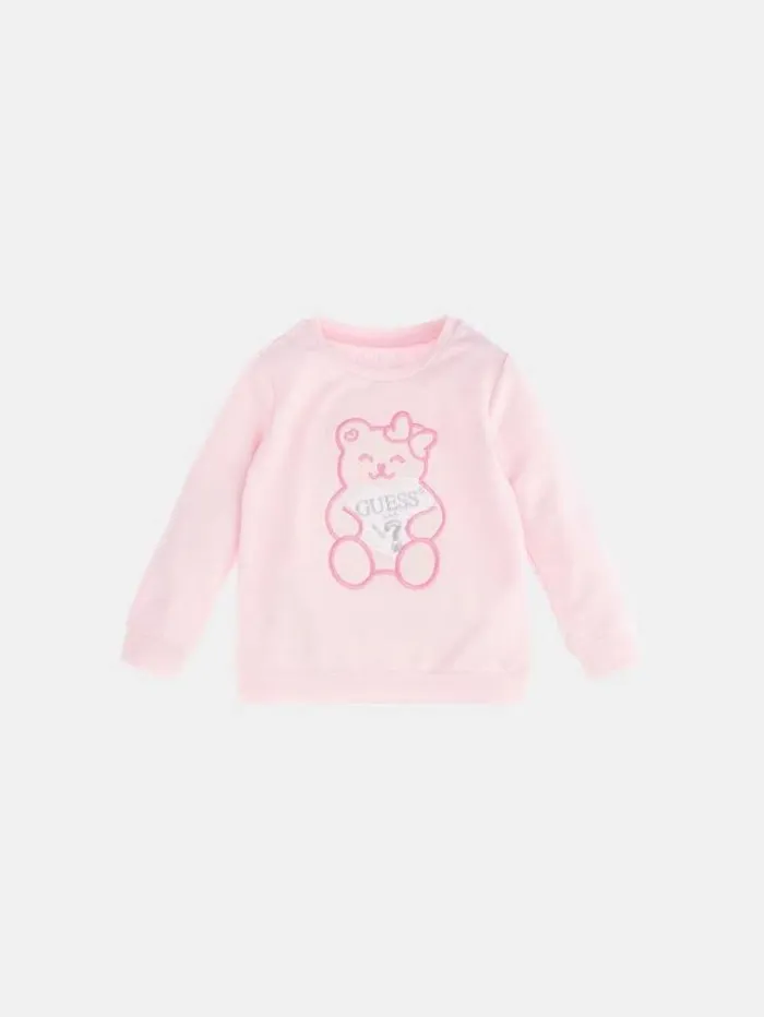 Kids Front Logo Sweatshirt Pink Guess Tops