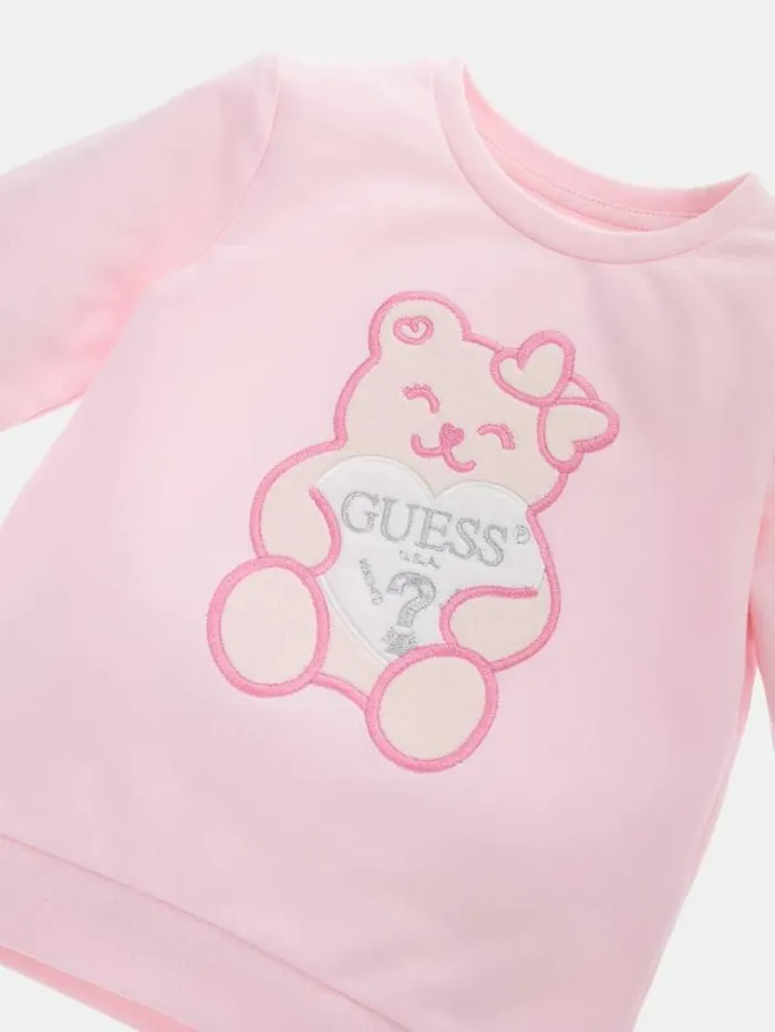 Kids Front Logo Sweatshirt Pink Guess Tops
