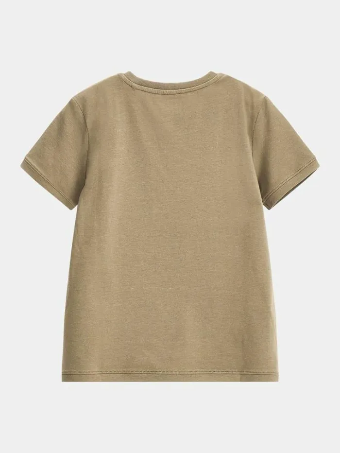 Kids Front Logo Tshirt Beige Guess Tops And Tshirts