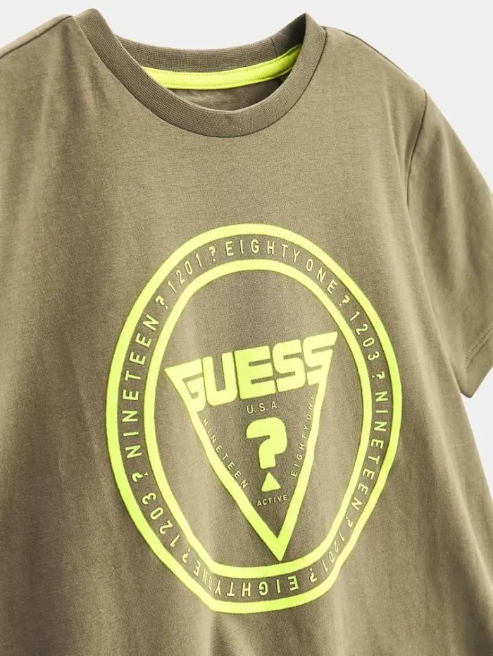Kids Front Logo Tshirt Beige Guess Tops And Tshirts