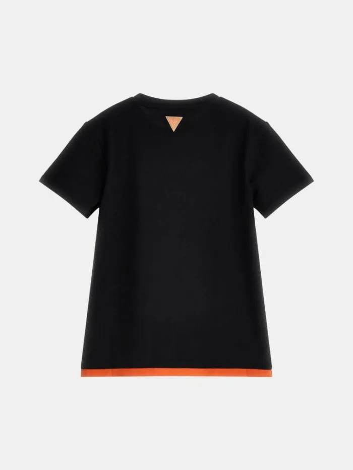 Kids Front Logo Tshirt Black Guess Tops And Tshirts
