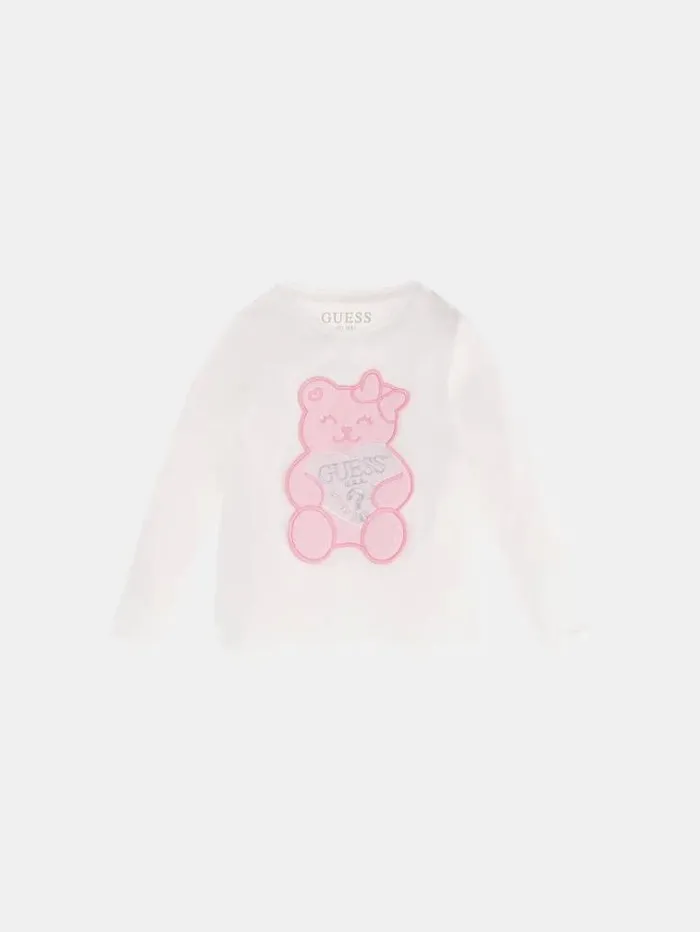 Kids Front Logo Tshirt White Guess Tops And Tshirts