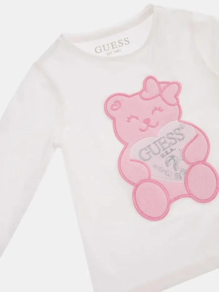 Kids Front Logo Tshirt White Guess Tops And Tshirts