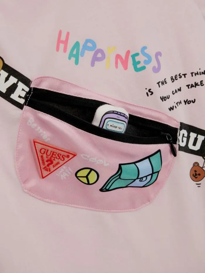 Kids Front Print Tshirt Pink Guess Tops And Tshirts