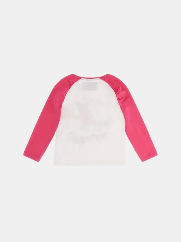Kids Front Print Tshirt White Guess Tops And Tshirts