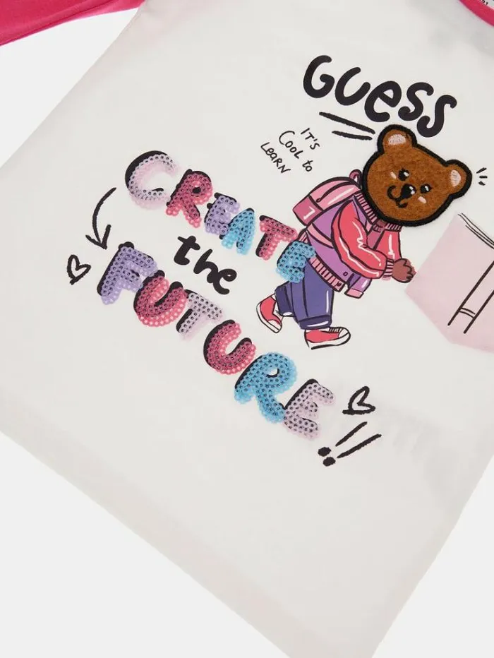 Kids Front Print Tshirt White Guess Tops And Tshirts