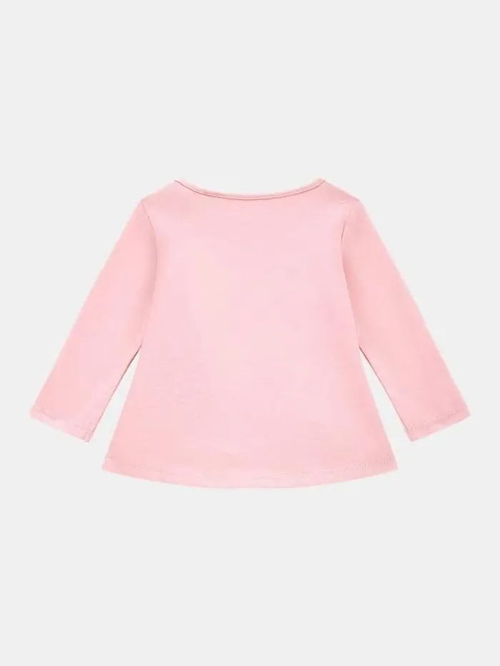 Kids Front Triangle Logo Tshirt Multi Pink Guess Tops