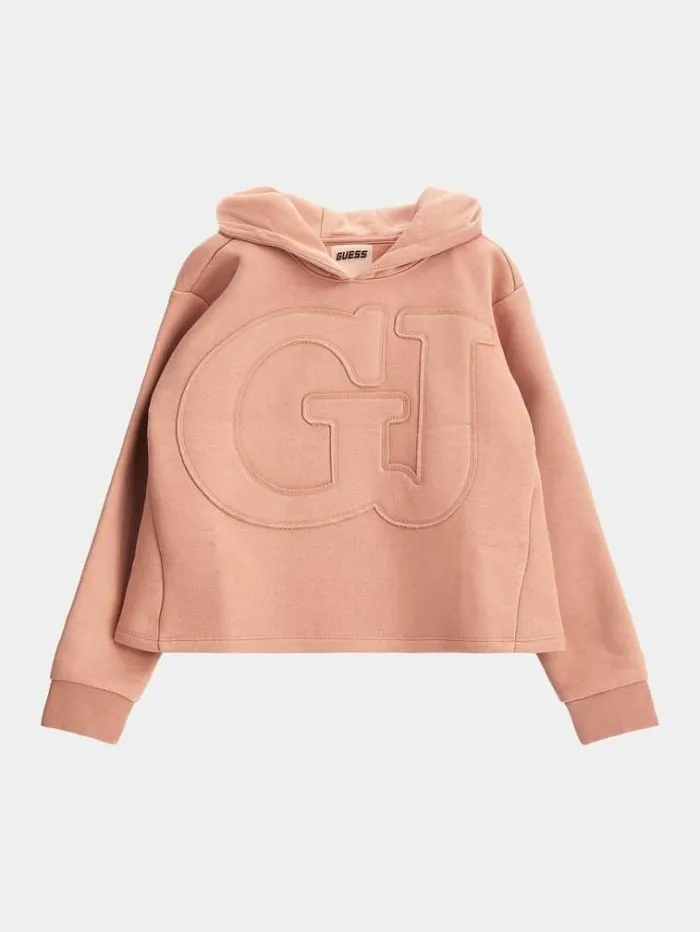 Kids Gj Logo Patch Sweatshirt Pink Guess Knitwear And Sweatshirts