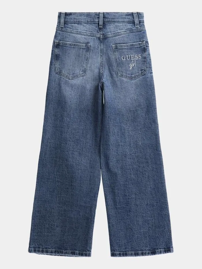 Kids High Rise Flare Denim Pant Blue Guess Trousers And Skirts