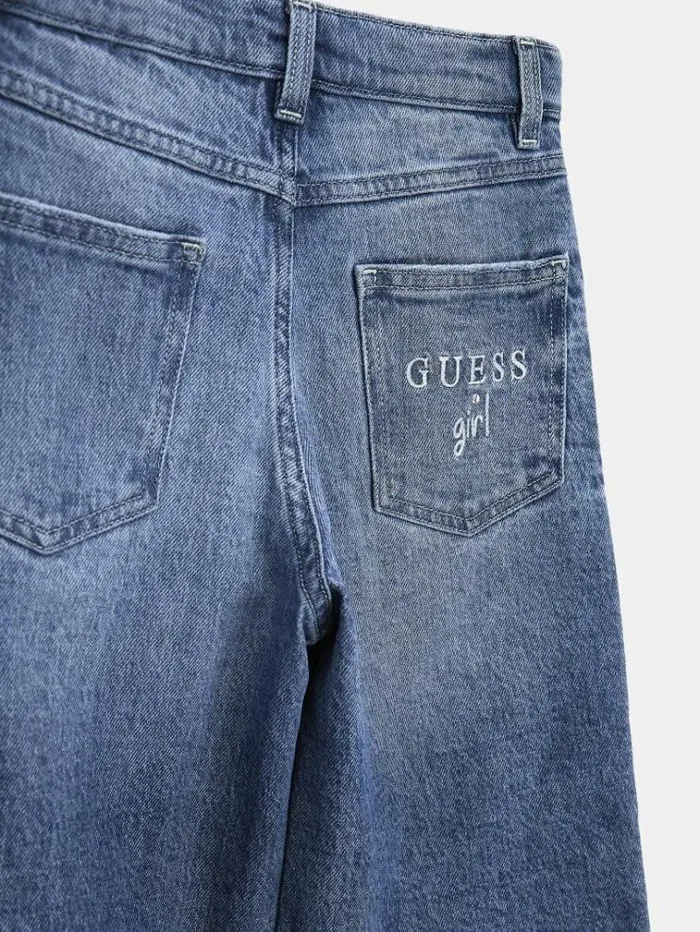 Kids High Rise Flare Denim Pant Blue Guess Trousers And Skirts