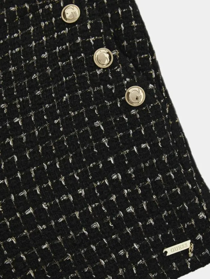 Kids Jewel Buttons Tweed Shorts Black Guess Trousers And Skirts